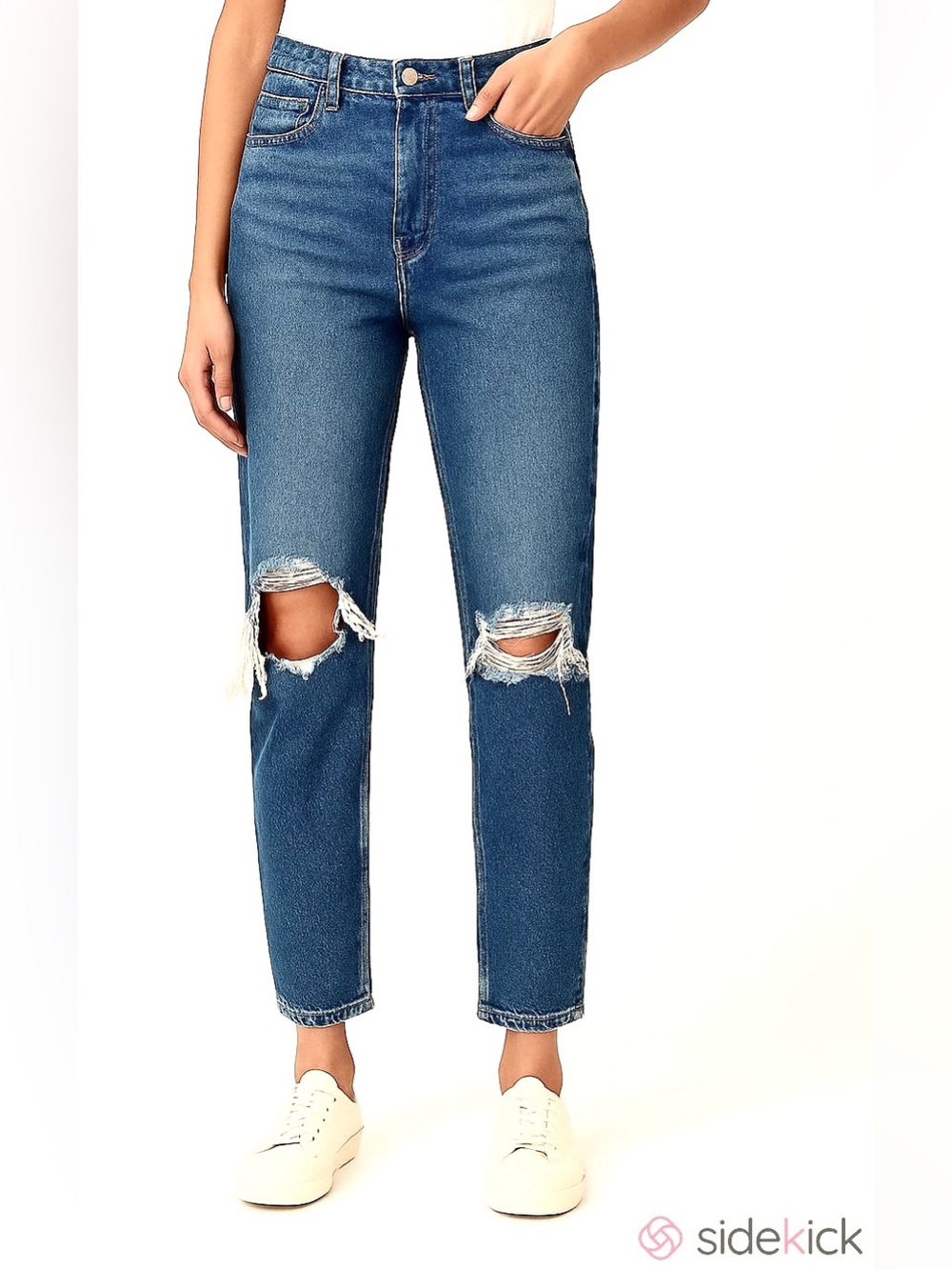 Kut From The Kloth Catherine High Rise Boyfriend 0 Destroyed Grunge Blue Jeans